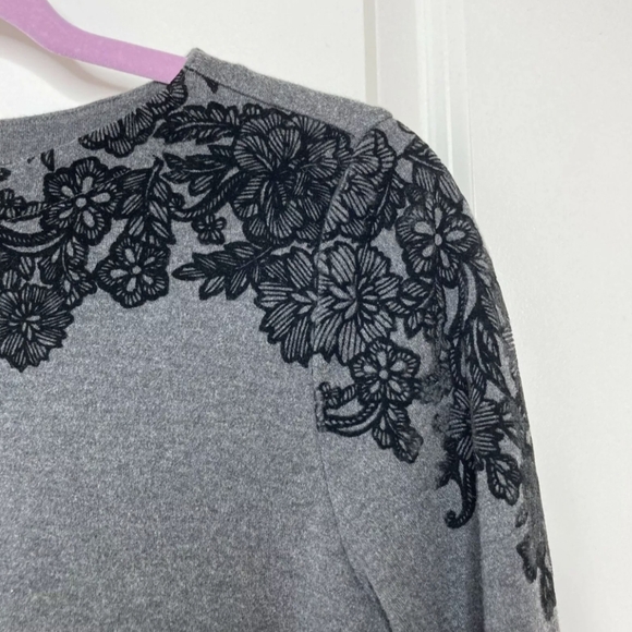 KAREN SCOTT | velvet overlay sweater blouse - Picture 3 of 7